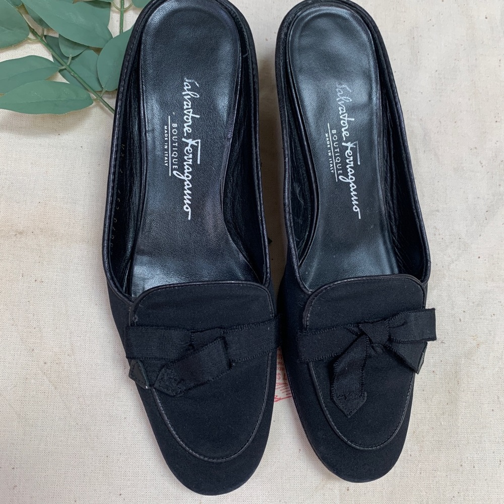 Salvatore Ferragamo Slip On Miles With Kitten Heel